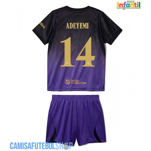Camisa de time de futebol Barcelona Karim Adeyemi #14 Replicas 2º Equipamento Infantil 2026-27 Manga Curta (+ Calças curtas)